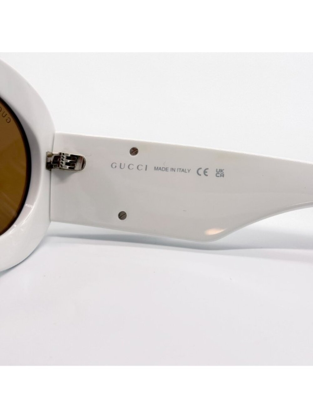 NEW GUCCI SUNGLASSES GG1647S 003 WOMEN ROUND WHITE BROWN EYEWEAR - Picture 11 of 12